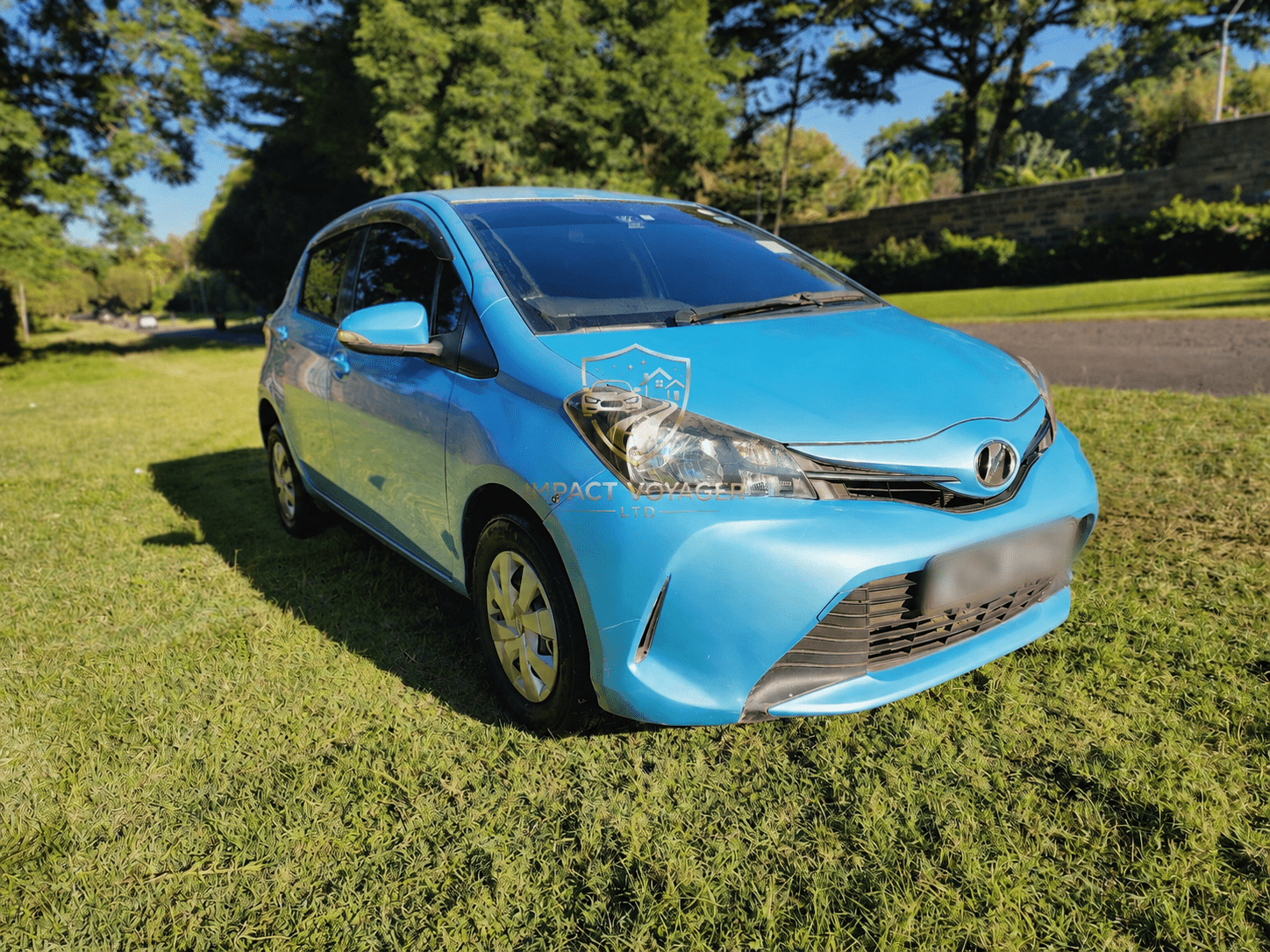 Blue Toyota Vitz for hire in Nakuru by Impact Voyager